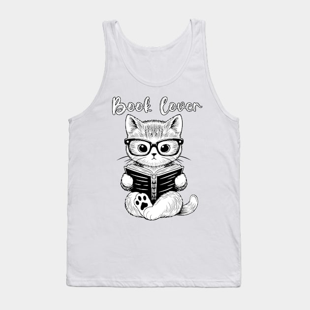 Book Lover Cat Tank Top by ilhnklv